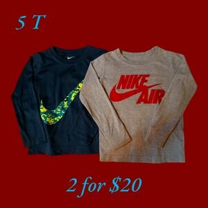 BOYS SZ 5T NIKE LONG SLEEVE PULLOVER LOT OF 2